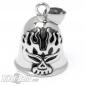 Preview: Skull Biker-Bell Stainless Steel with Flame Skull Motorcycle Lucky Bell Skull